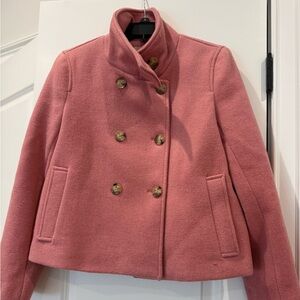 LOFT Rose Pink Double-Breasted Peacoat